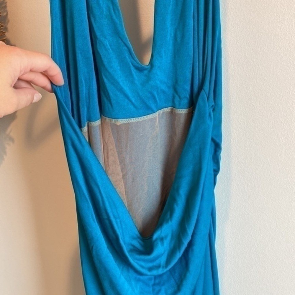 VERSACE ATELIER Haute Couture Runway Teal Blue Halter Medusa Dress 90's Y2K RARE - Picture 8 of 14